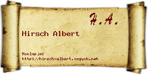Hirsch Albert névjegykártya