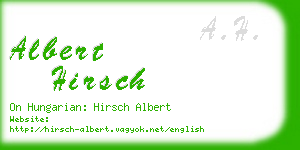 albert hirsch business card